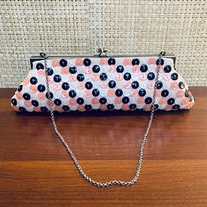 🌟HP🌟VTG 1960s-70s Pink Handmade Button Covered Kiss Closure Evening Bag